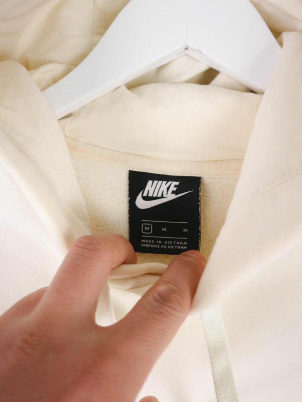 Nike Cream Yellow Cotton Pullover Hoodie Sweater Medium Womens as is - Picture 7 of 12